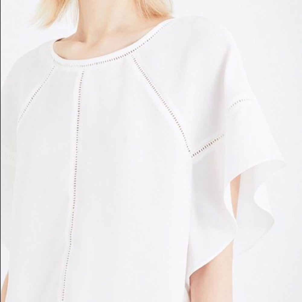 Maje Loumie Crepe Top White